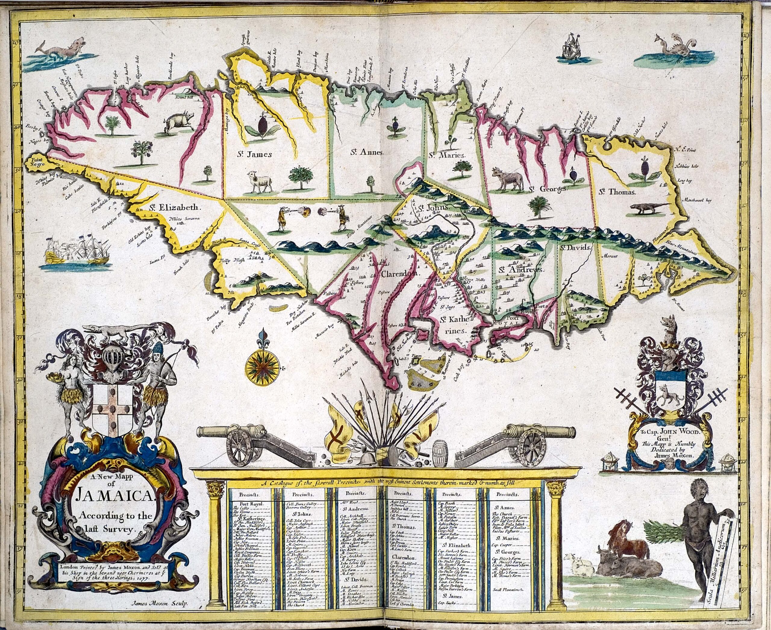 Jamaica, from Atlas Maritimus or the Sea-atlas (1675)